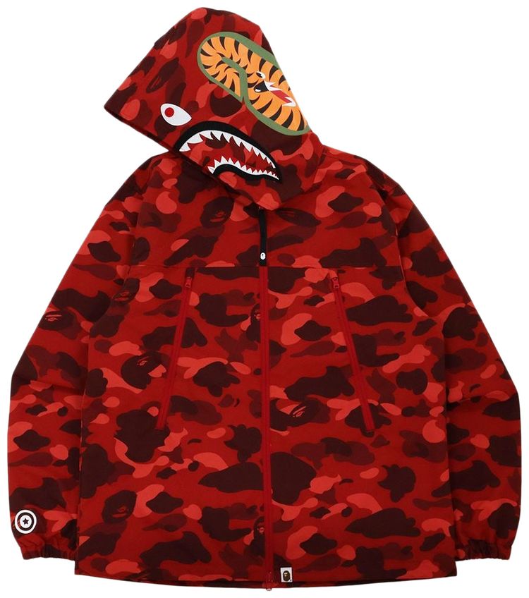 BAPE Color Camo Shark Hoodie Jacket Red