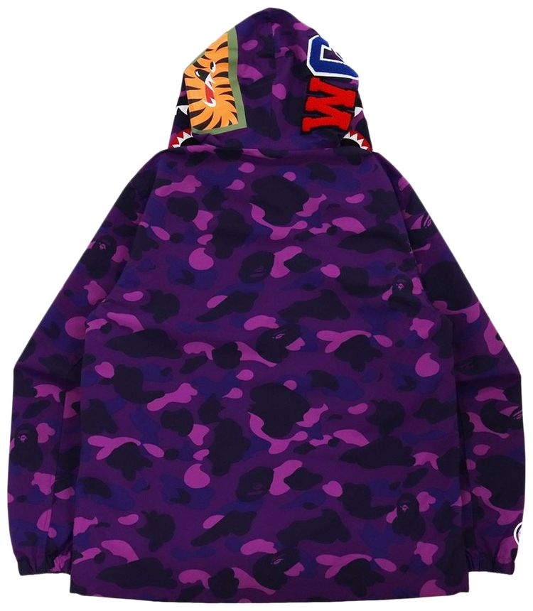 BAPE Color Camo Shark Hoodie Jacket Purple