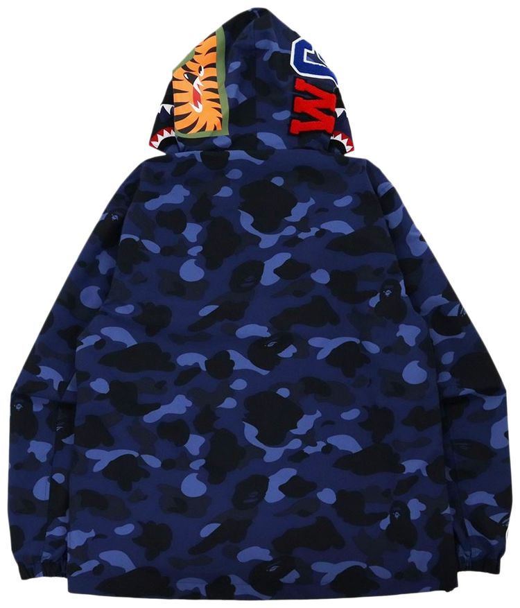 BAPE Color Camo Shark Hoodie Jacket Navy