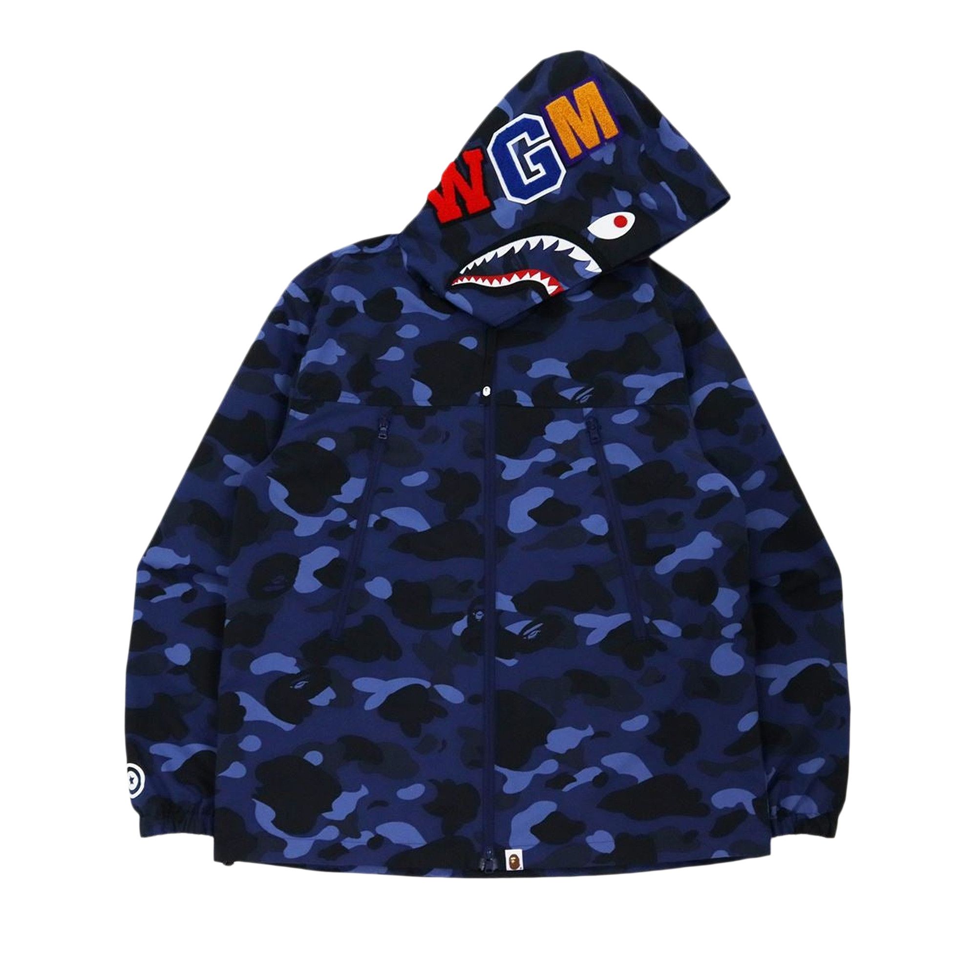APE COLOR CAMO HOODIE JACKET 140 BLUE