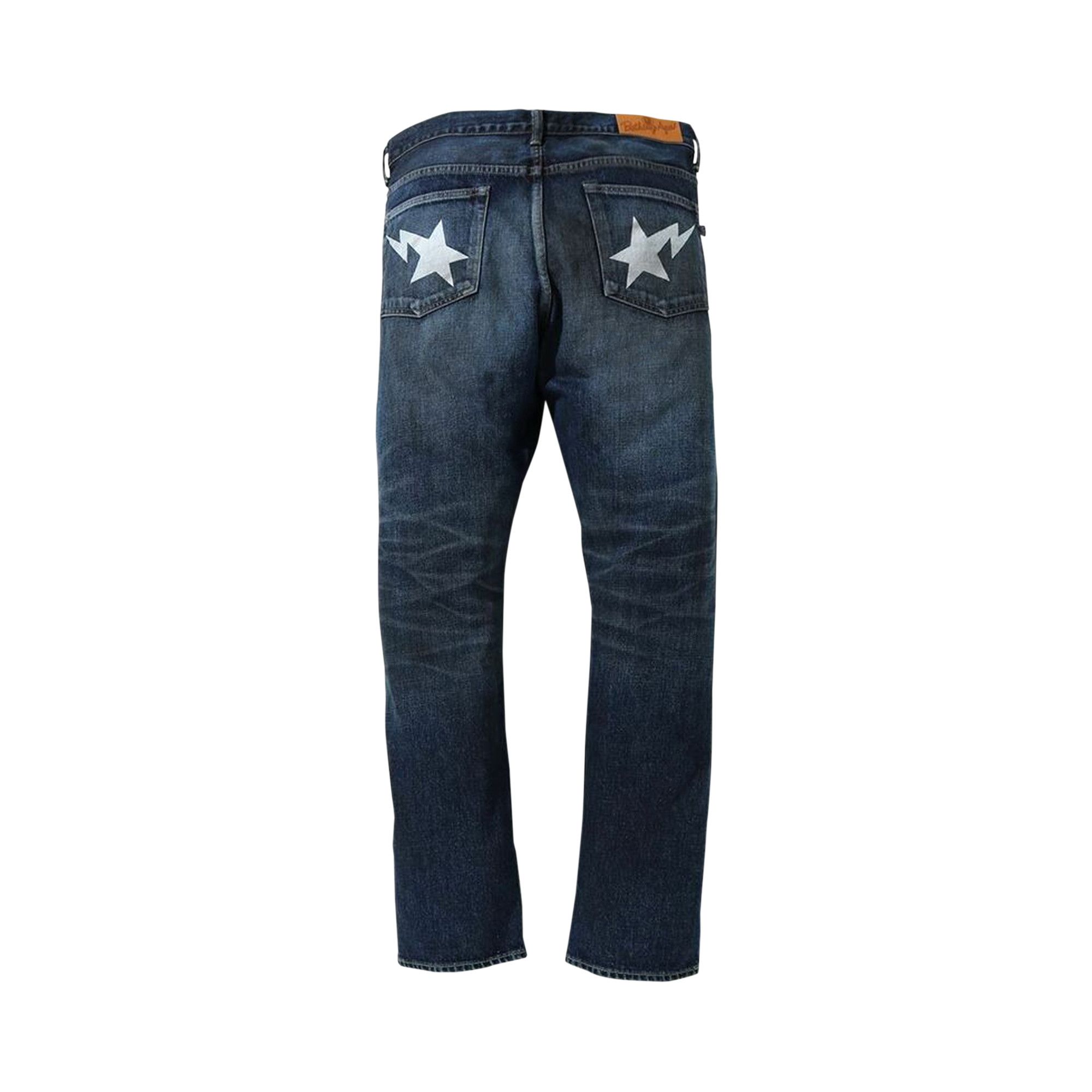 Buy BAPE 1999 Type-02 Patchwork Damaged Denim Pant 'Indigo