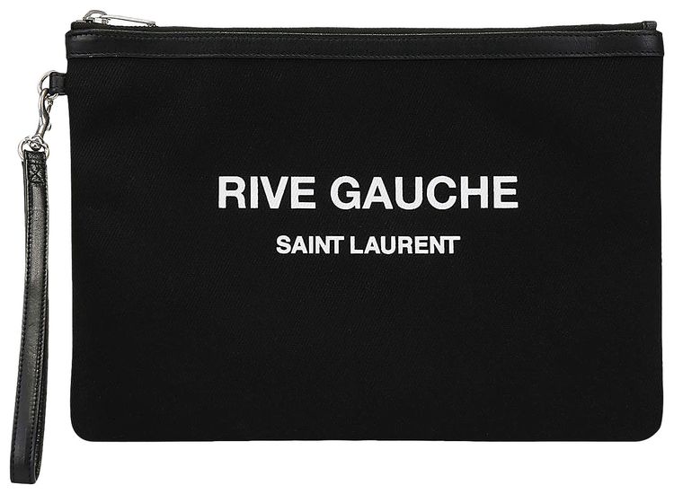Saint Laurent Rive Gauche Zippered Pouch Black