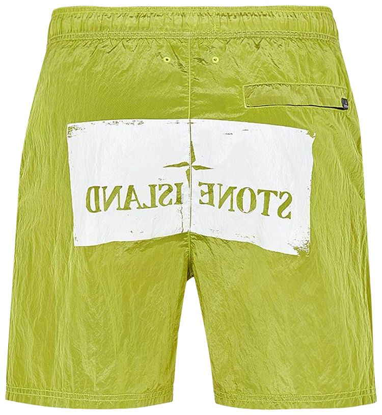 Stone Island Nylon Metal Stencil Print Swimshorts Green