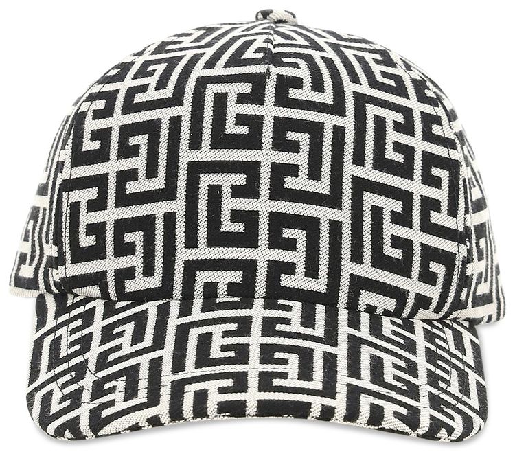 Balmain Monogram Print Baseball Cap Multicolor