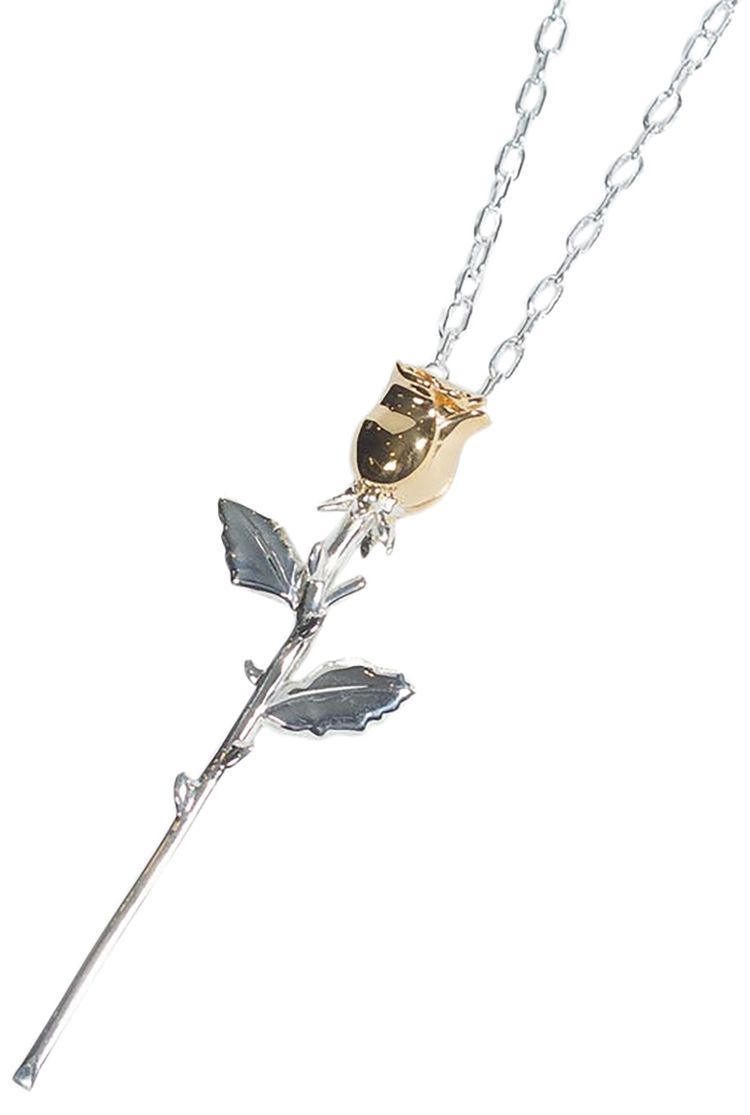 Ambush Rose Charm Necklace Silver