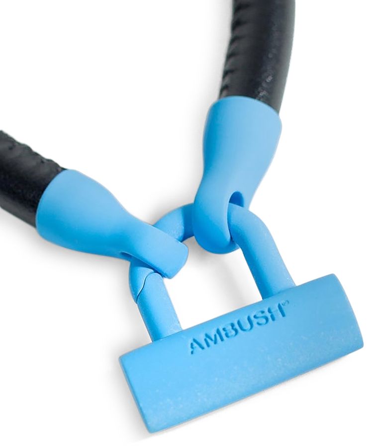 Ambush Bike Lock Leather Bracelet BlueBlack