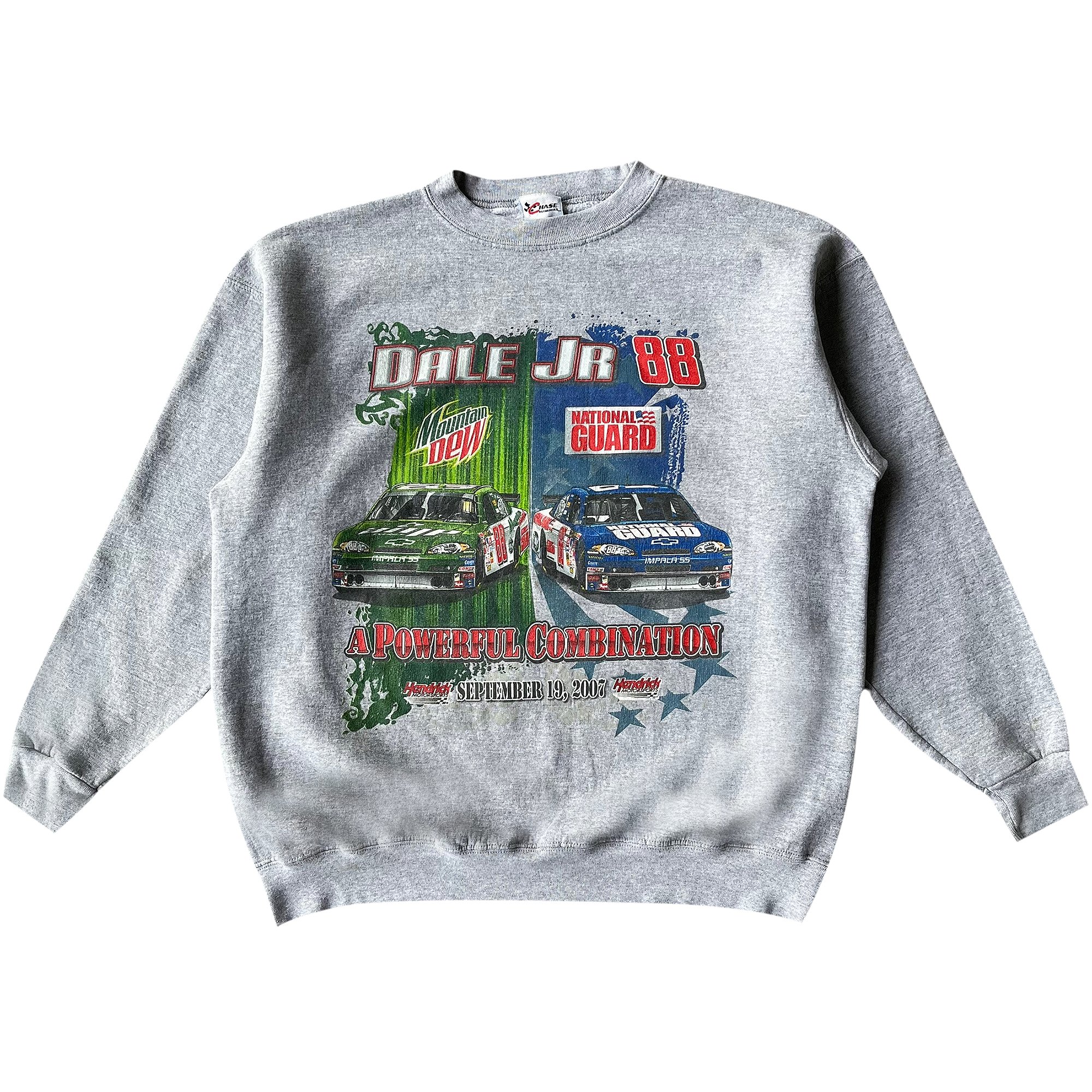 Buy Vintage NASCAR Dale Earnhardt Jr. Racing Sweatshirt 'Grey 