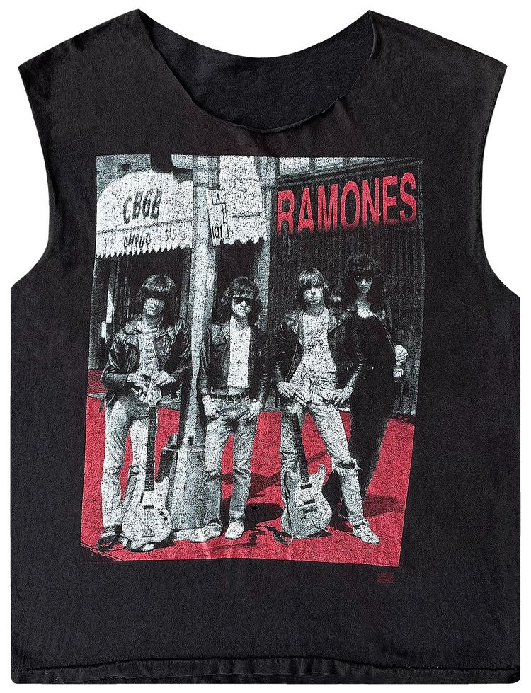Vintage The Ramones Cut Off Tee Black