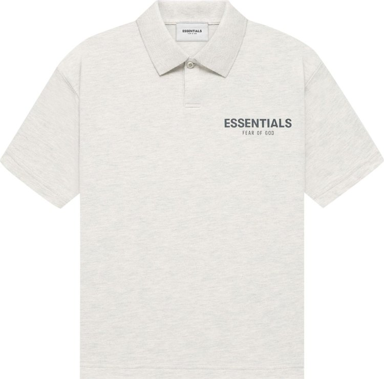 Fear of God Essentials Kids Short Sleeve Polo Light Heather Oatmeal