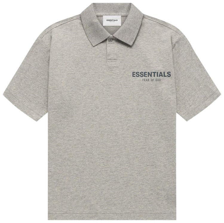 Fear of God Essentials Kids Short Sleeve Polo Dark Heather Oatmeal