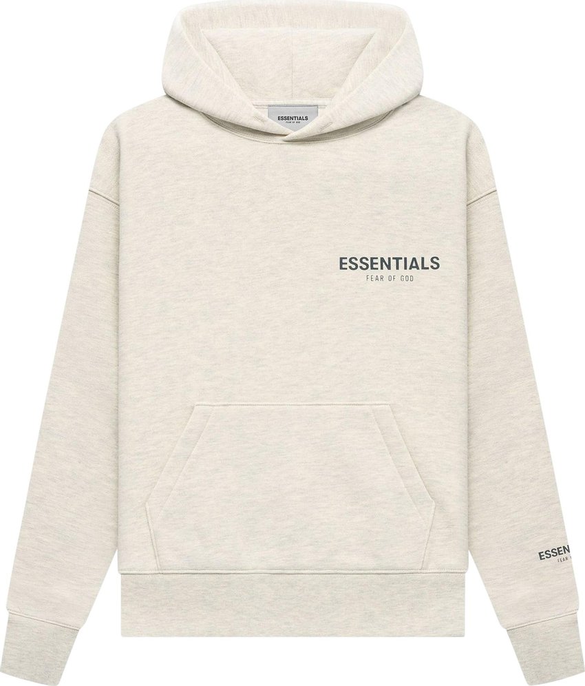 Buy Fear of God Essentials Kids Pullover Hoodie 'Light Heather Oatmeal ...