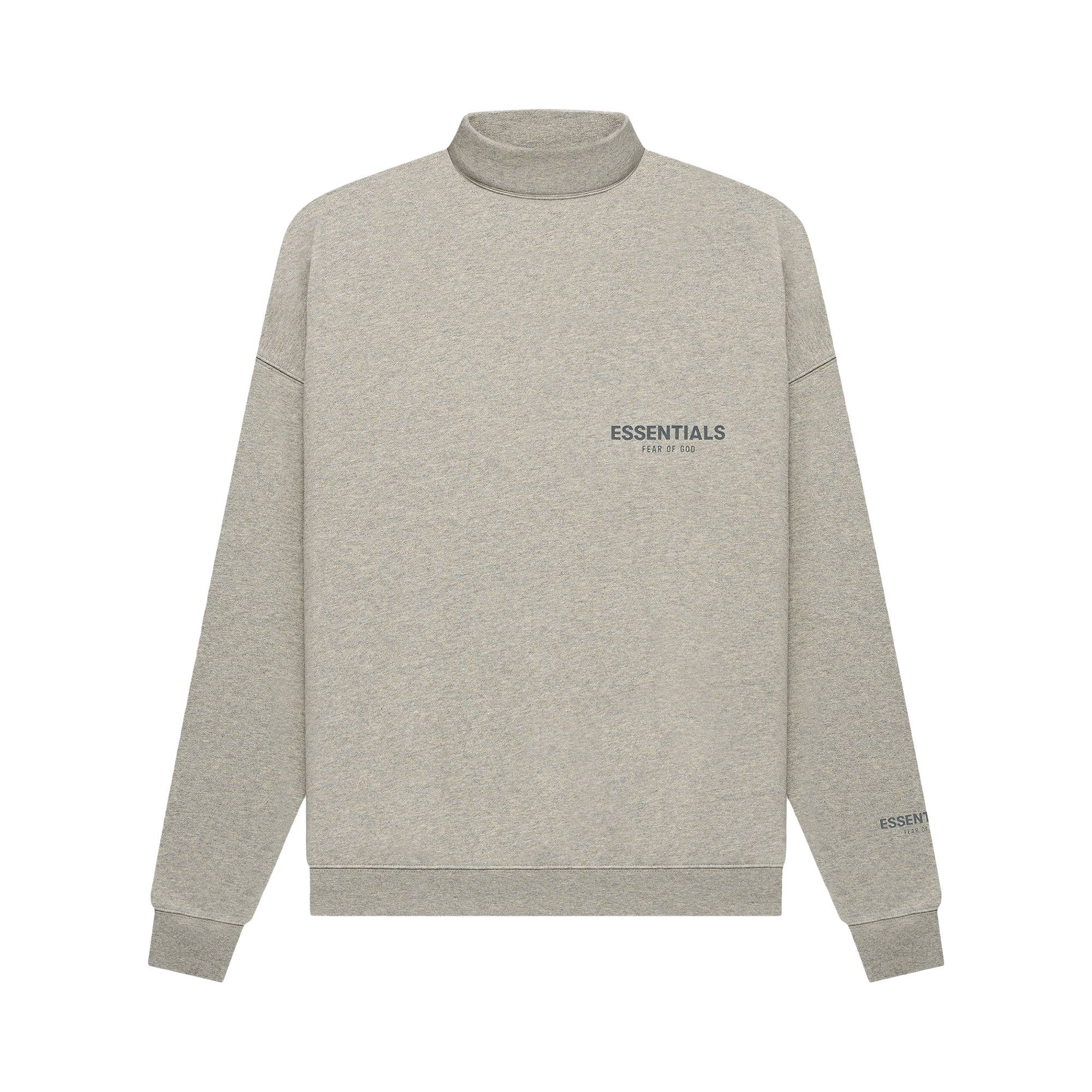 トップス ESSENTIALS Fear Of God MOCK NECK SWEAT Fear of God Essentials Black Mock Neck Hoodie — Drew Street