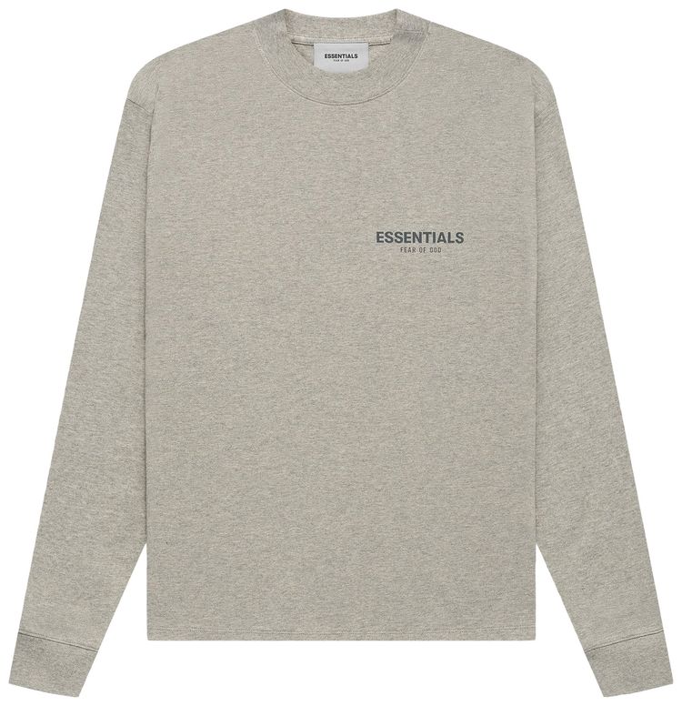 Buy Fear of God Essentials LongSleeve Tee 'Dark Heather Oatmeal' 125SU212081F GOAT