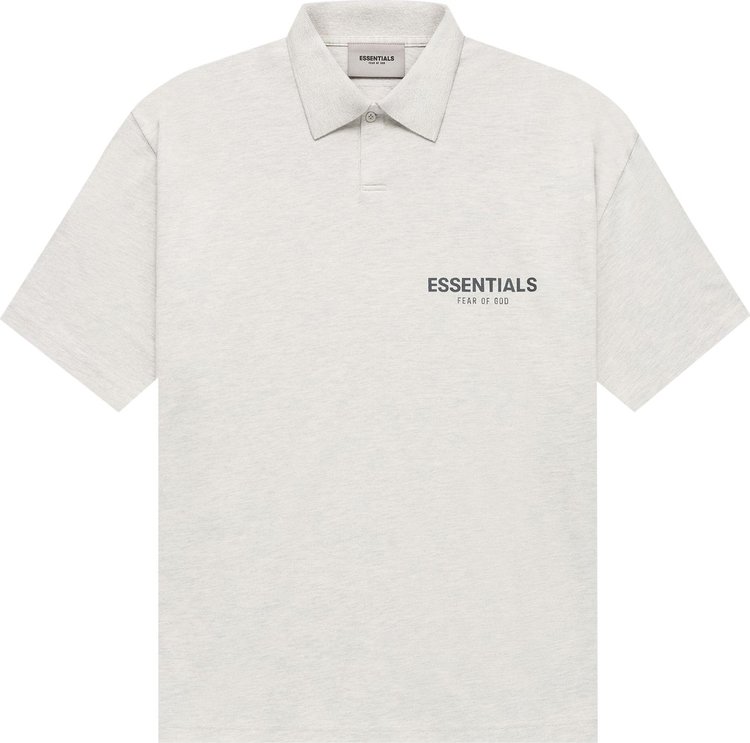 Fear of God Essentials Short-Sleeve Polo 'Light Heather Oatmeal'