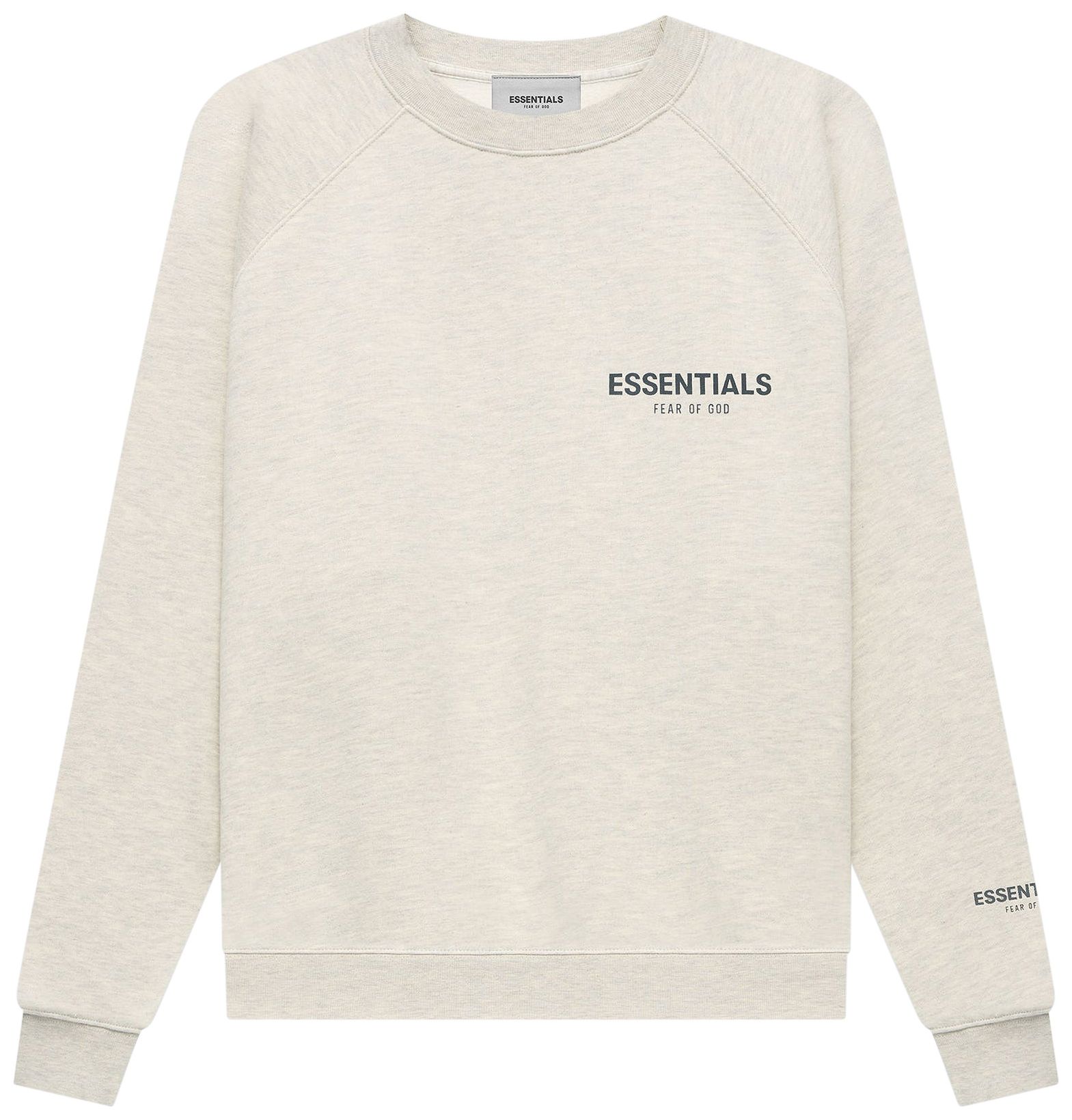 Buy Fear of God Essentials Pullover Crewneck 'Light Heather Oatmeal ...