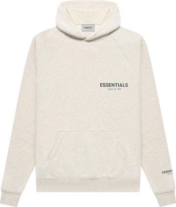 Buy Fear of God Essentials Pullover Hoodie 'Light Heather Oatmeal ...