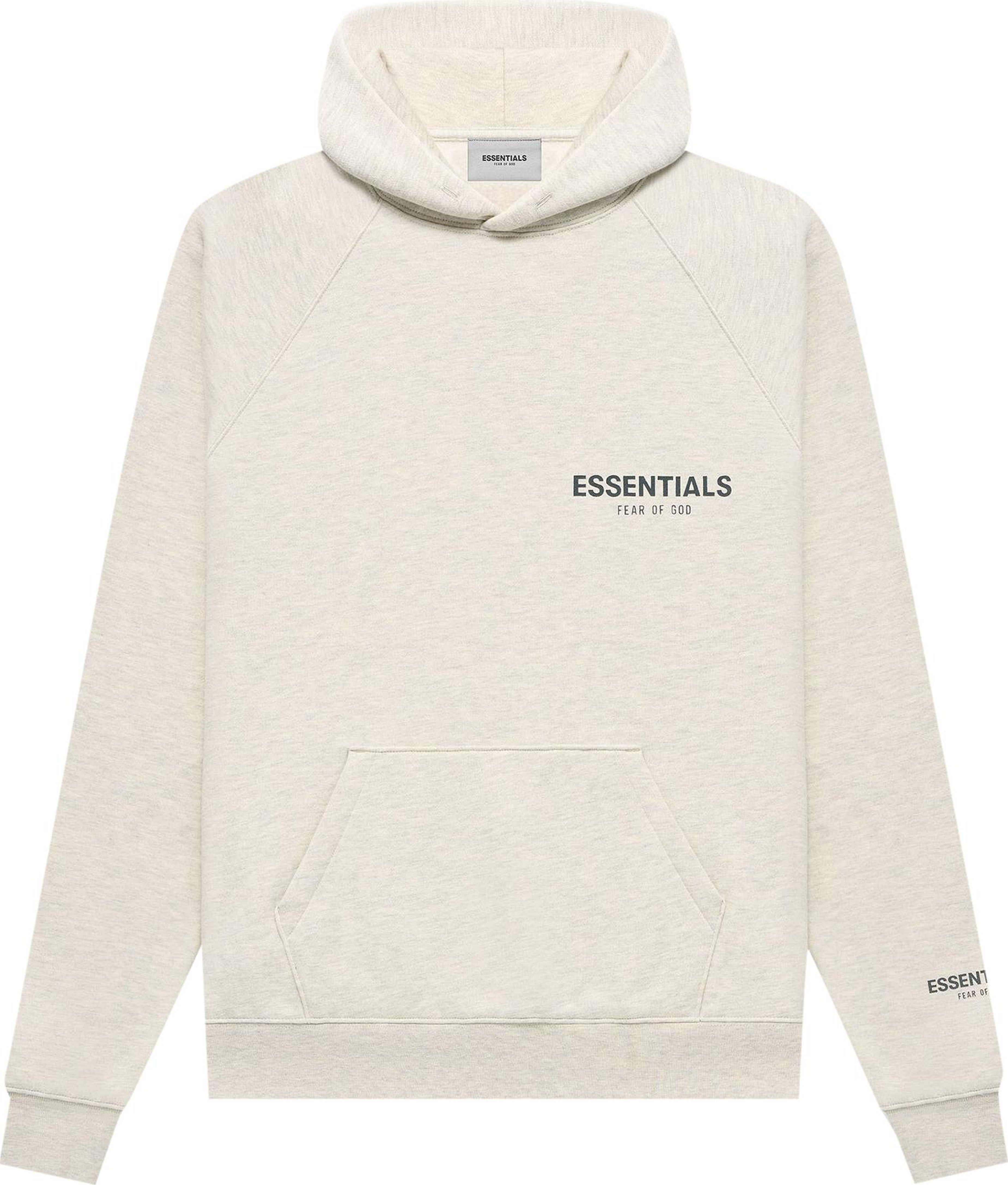 Buy Fear of God Essentials Pullover Hoodie 'Light Heather Oatmeal ...