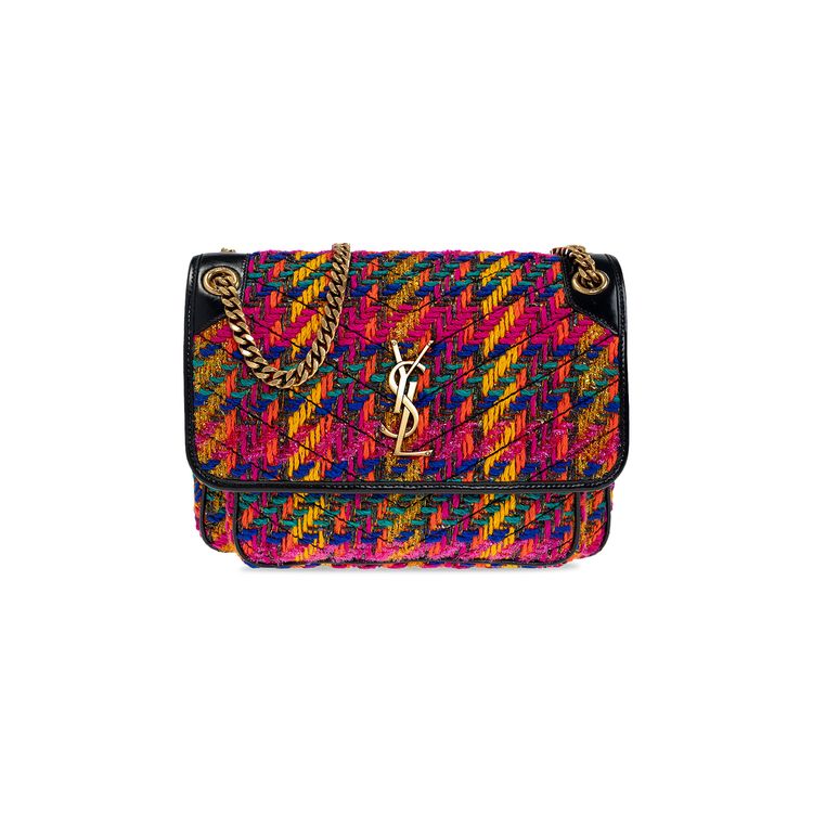 Saint Laurent Niki Medium Shoulder Bag RossoMulticolorcolNero