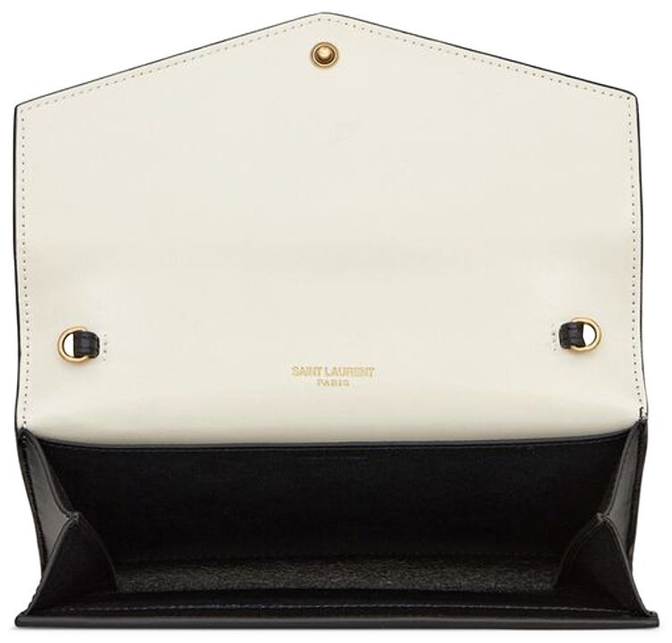 Saint Laurent Uptown Chain Wallet NeroCrema SoftNero