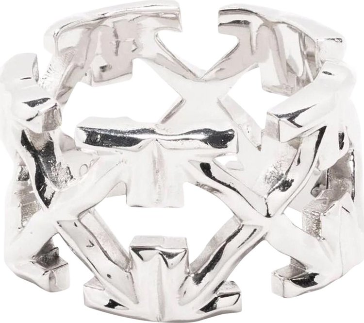 Off-White Melted Arrow Ring Metal 'Silver'