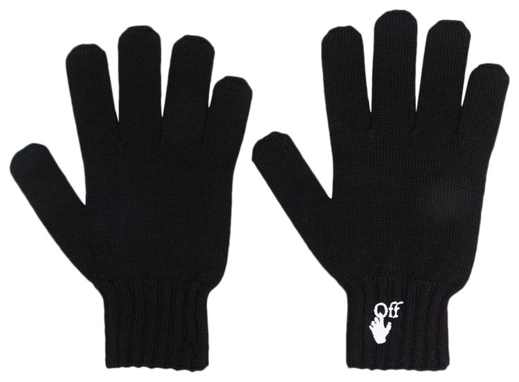 Off White Hand Off Wool Gloves BlackBlack