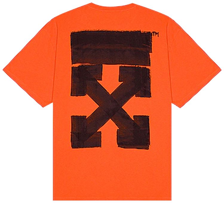 Off White Jumbo Marker Short Sleeve Over Tee OrangeBlack