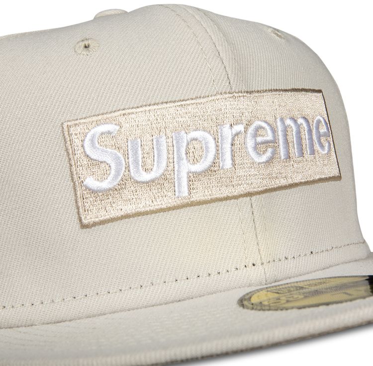 Supreme x New York Yankees Box Logo New Era Tan