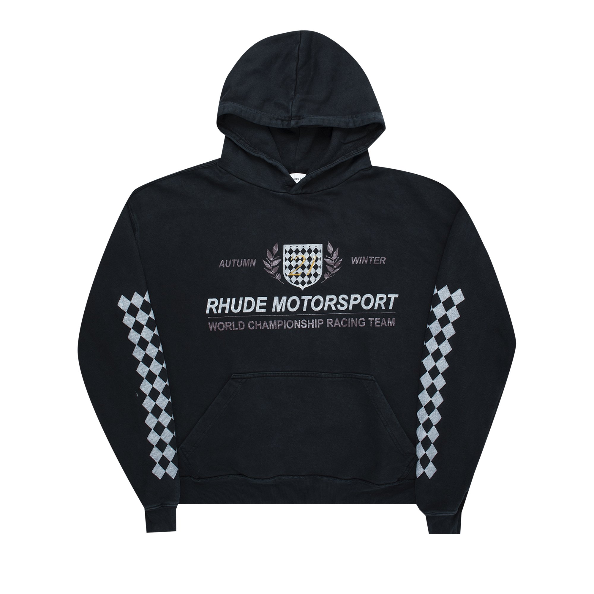 Buy Rhude Motor Crest Hoodie 'Black' - FW21H0050120372 | GOAT