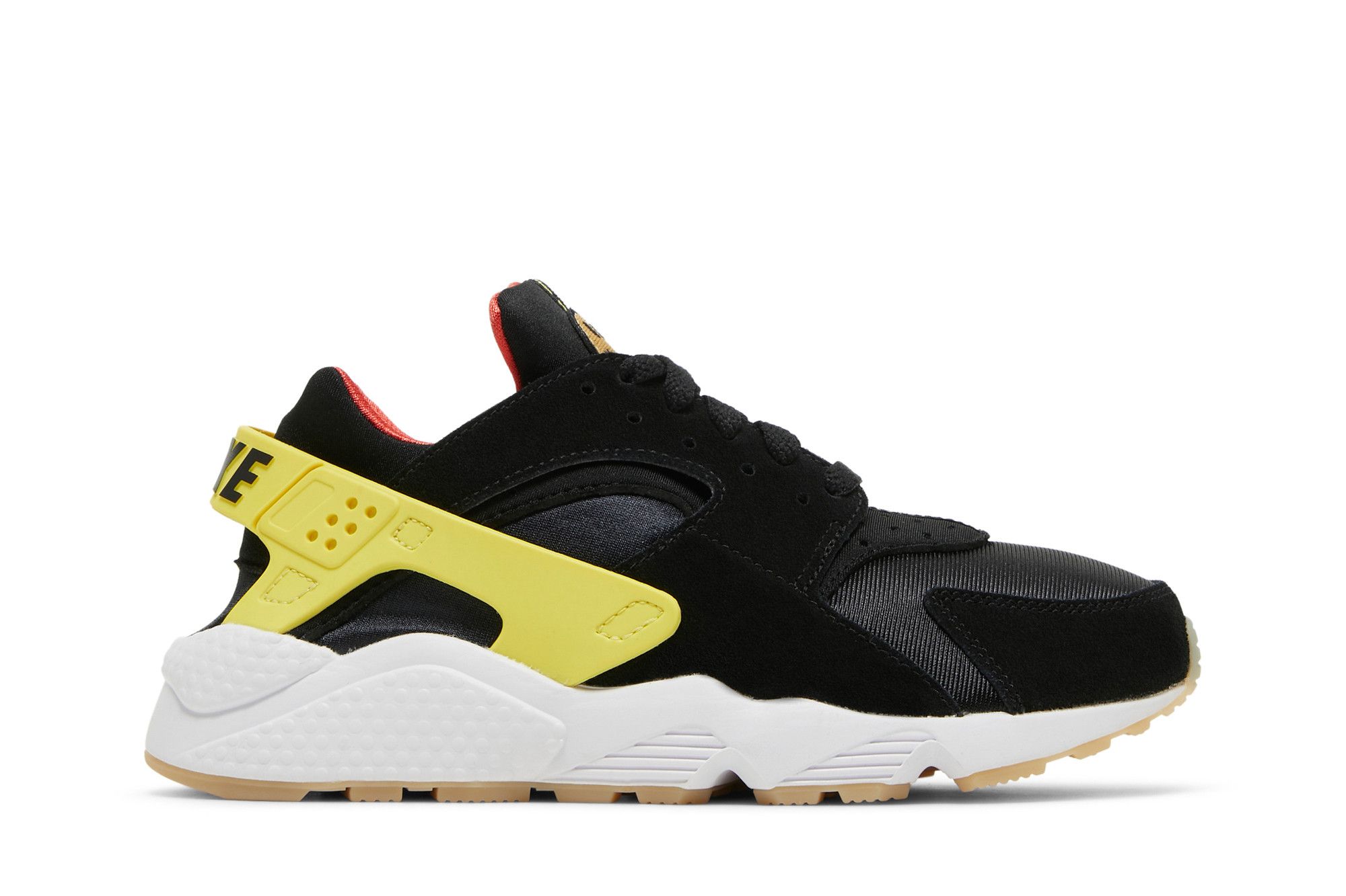 Nike huarache top black and yellow