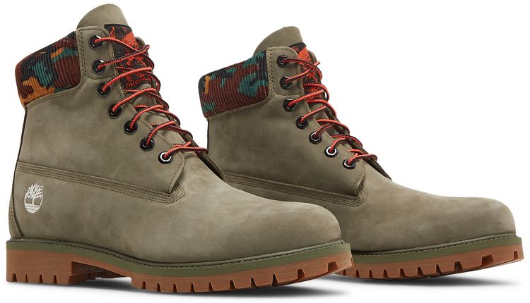 Timberland 6 Inch Heritage Warm Lined Boot Dark Green Camo