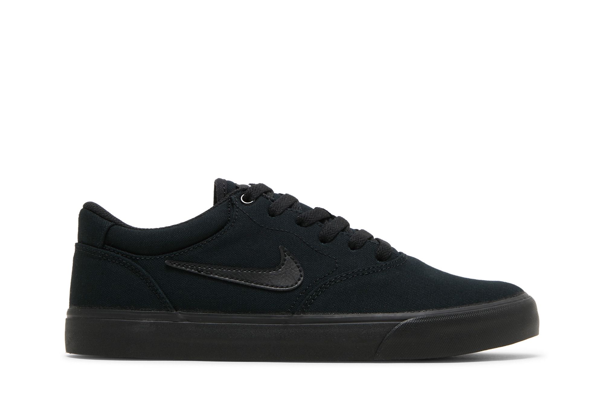 靴 Nike SB Chron 2 Canvas \"Triple Black\" Nike SB Chron 2 Youth Sz 6Y Solid Black Canvas Skateboarding
