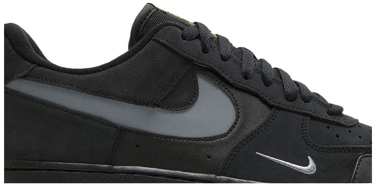 Nike Air Force 1 Low Cut Out Swoosh   Black