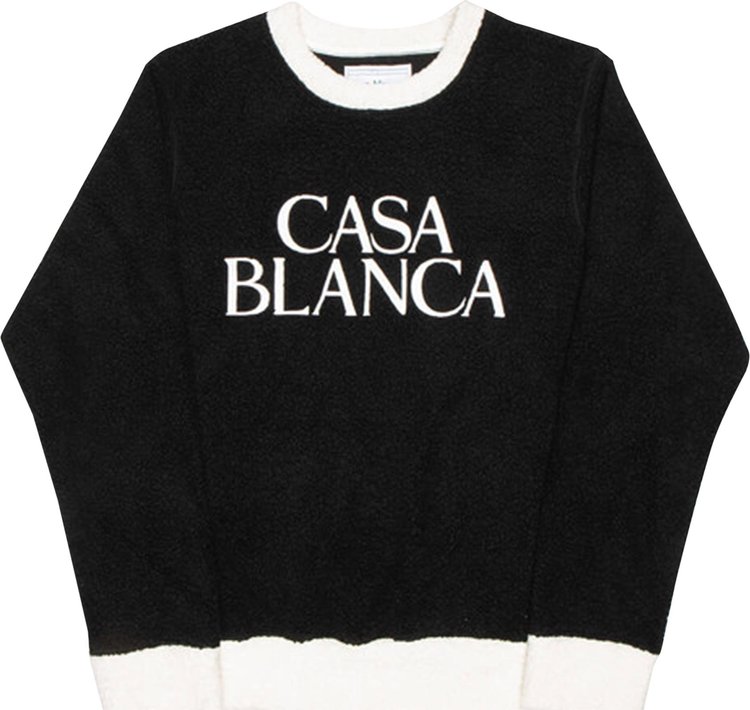 Casablanca Terry Colour Block Embroidered Sweatshirt Black