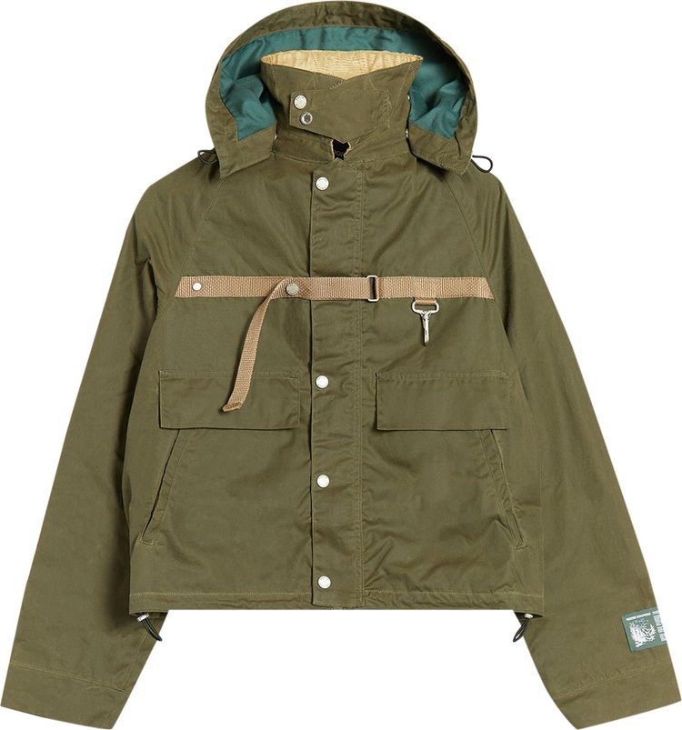 Reese Cooper Cropped Waxed Cotton Hunting Jacket Olive