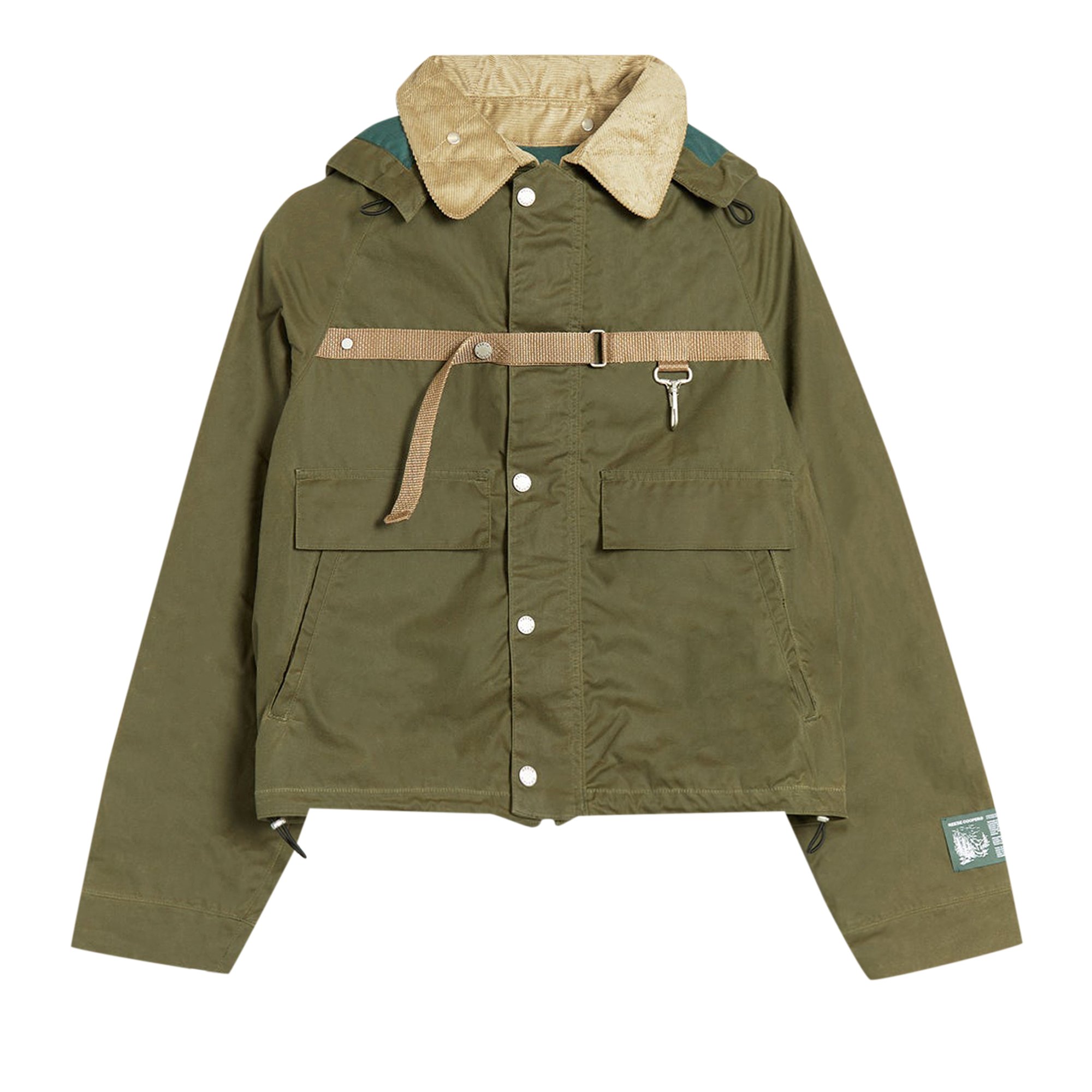 Buy Reese Cooper Cropped Waxed Cotton Hunting Jacket 'Olive ...