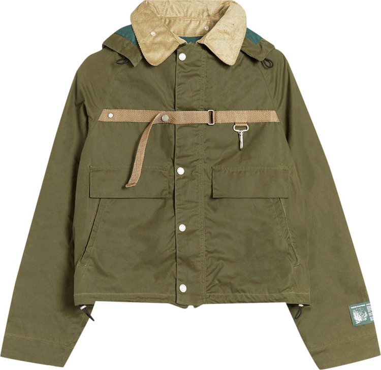 Reese Cooper Cropped Waxed Cotton Hunting Jacket 'Olive'