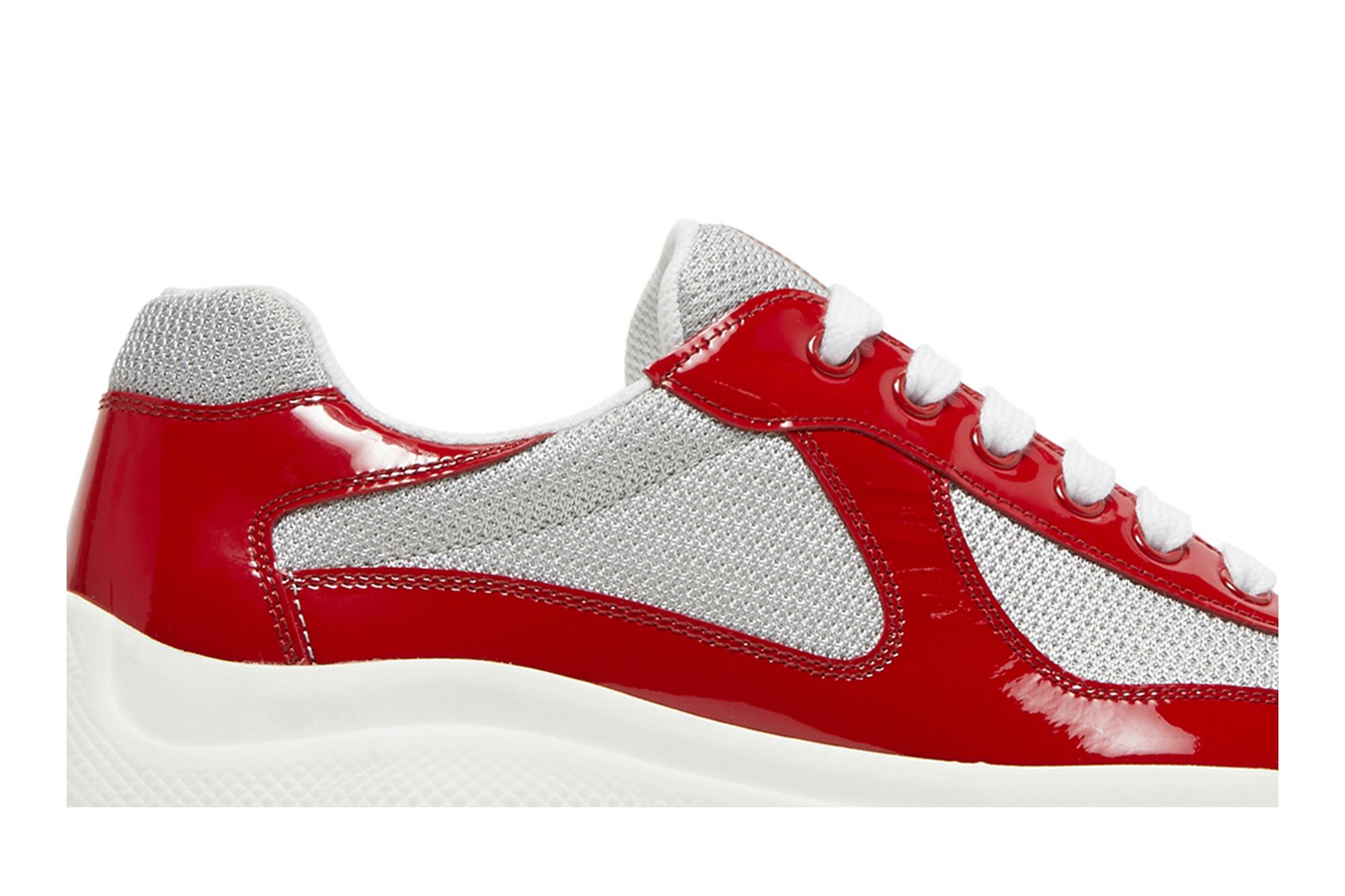 Buy Prada America s Cup Red Silver Patent 4E3400 ASZ F0F5C GOAT