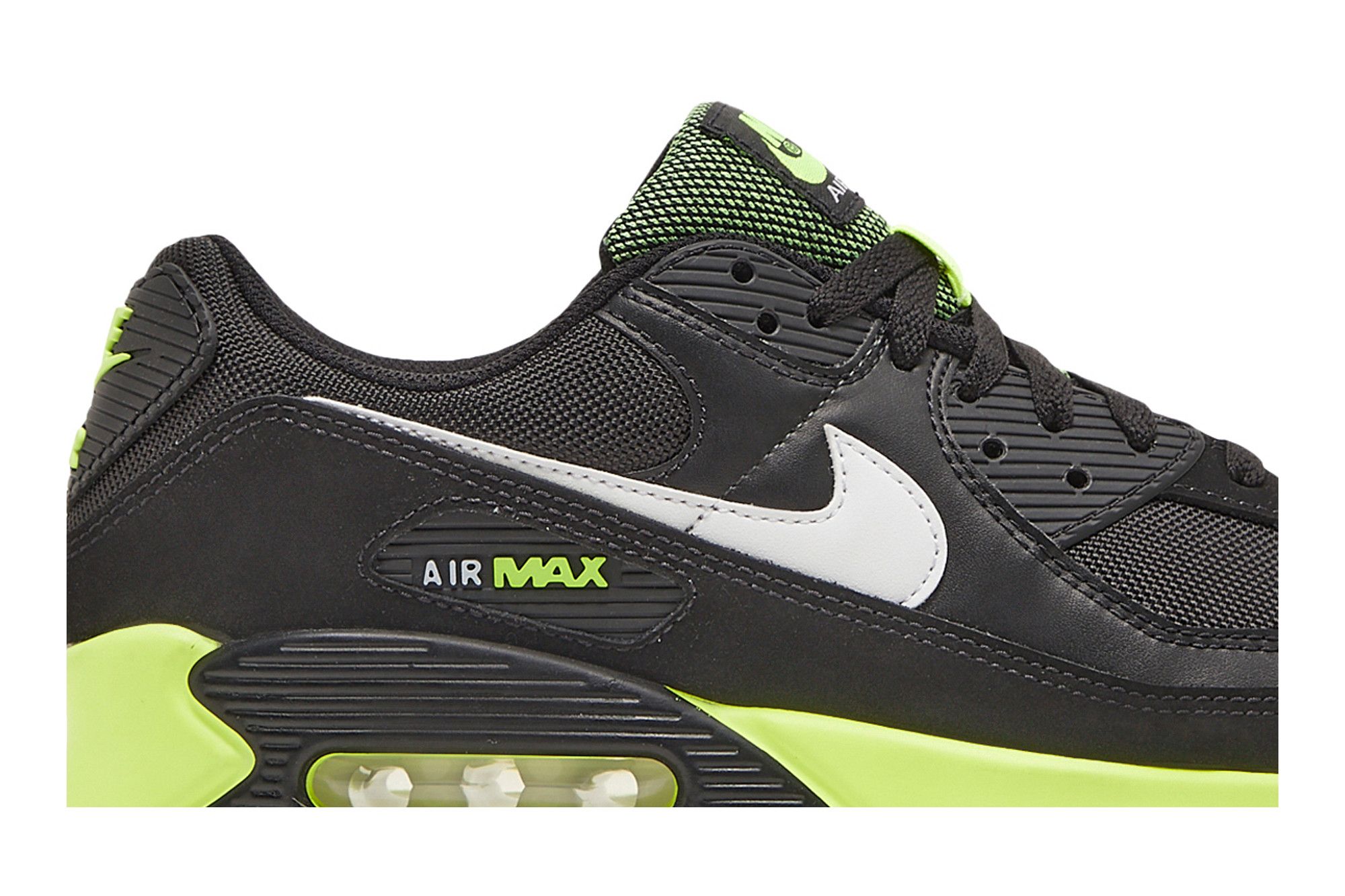 Black and lime green air max top