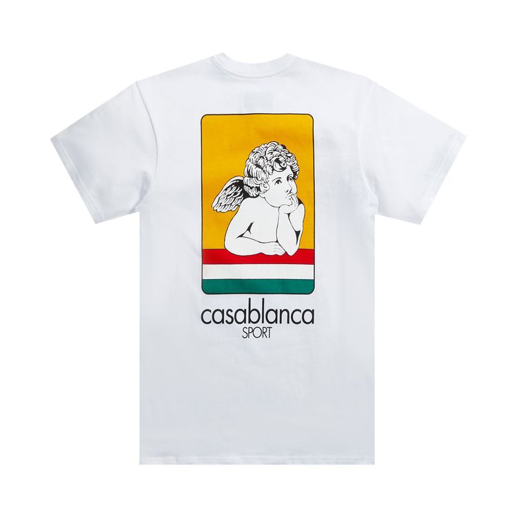 Casablanca Racing Cherub Double Sided T Shirt White