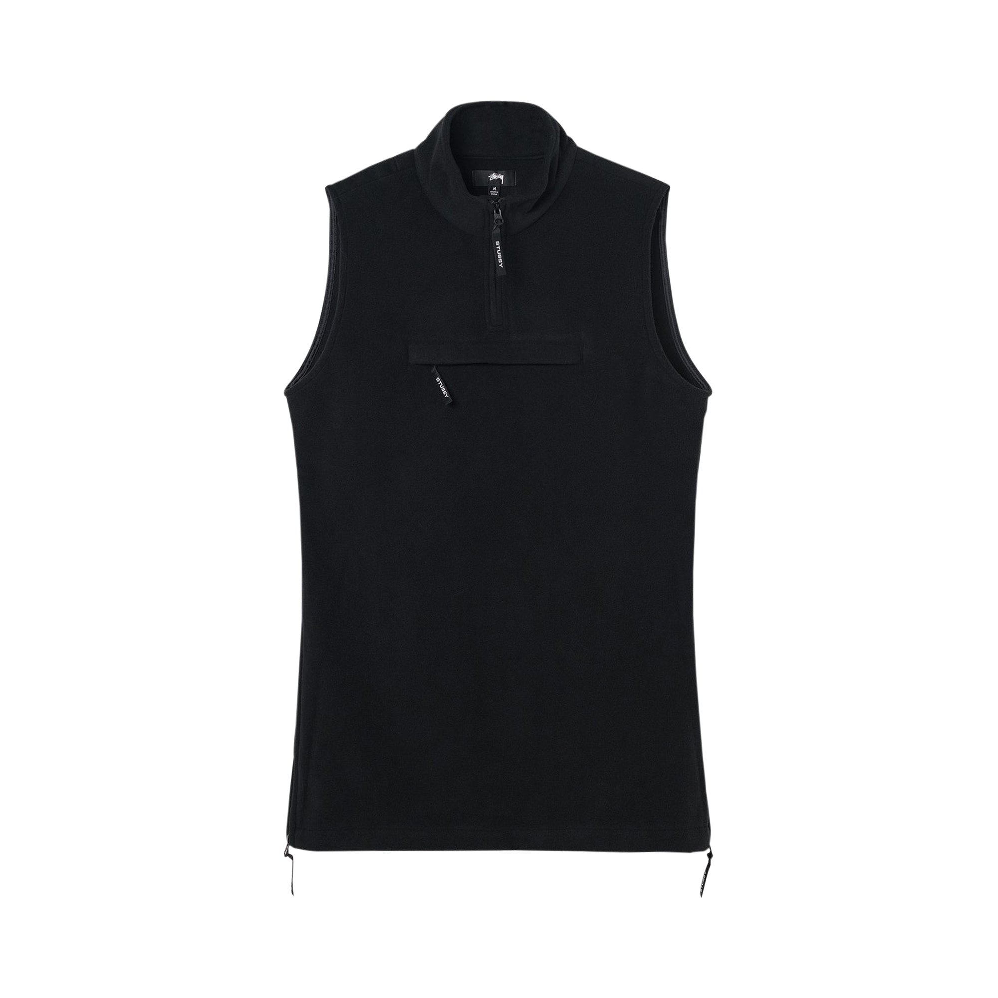 Buy Stussy Polar Fleece Zip Vest 'Black' - 218130 BLAC | GOAT