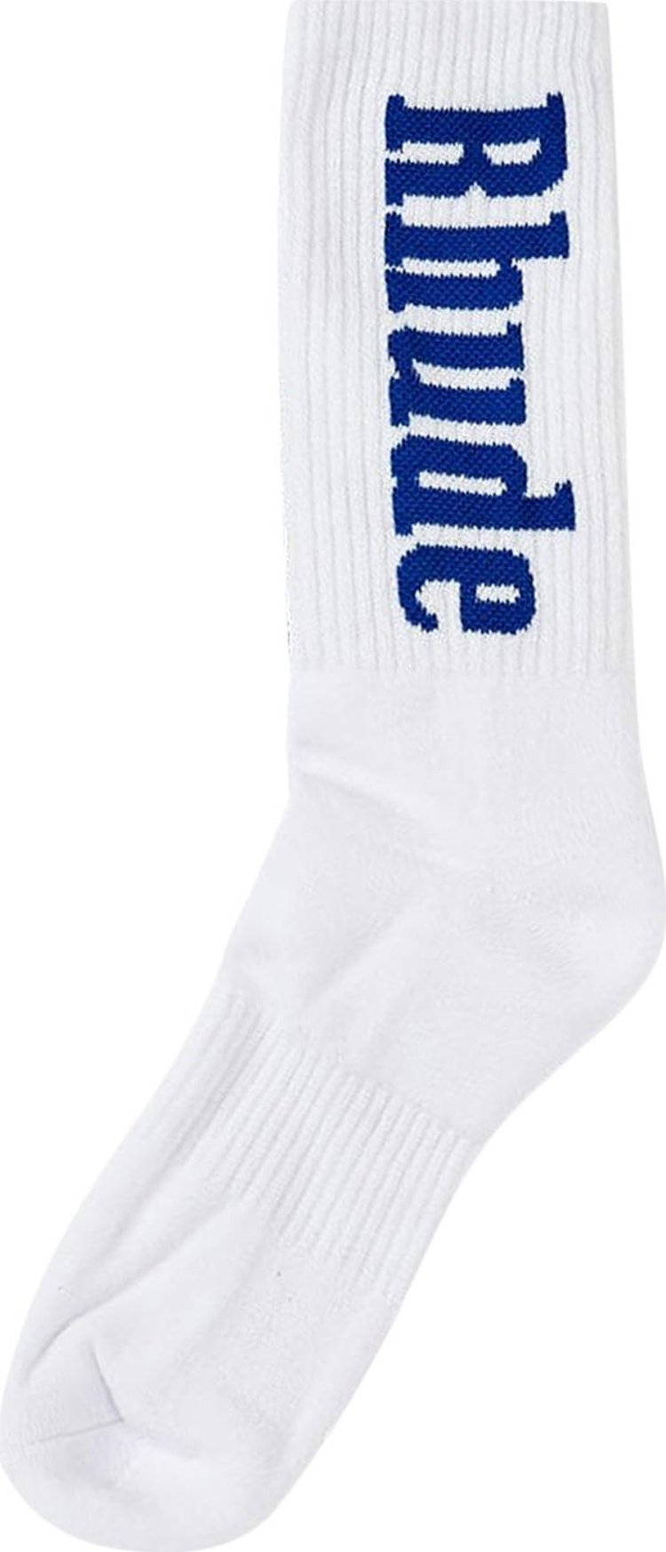 Rhude RH Vertical Logo Sock 'White/Royal Blue'