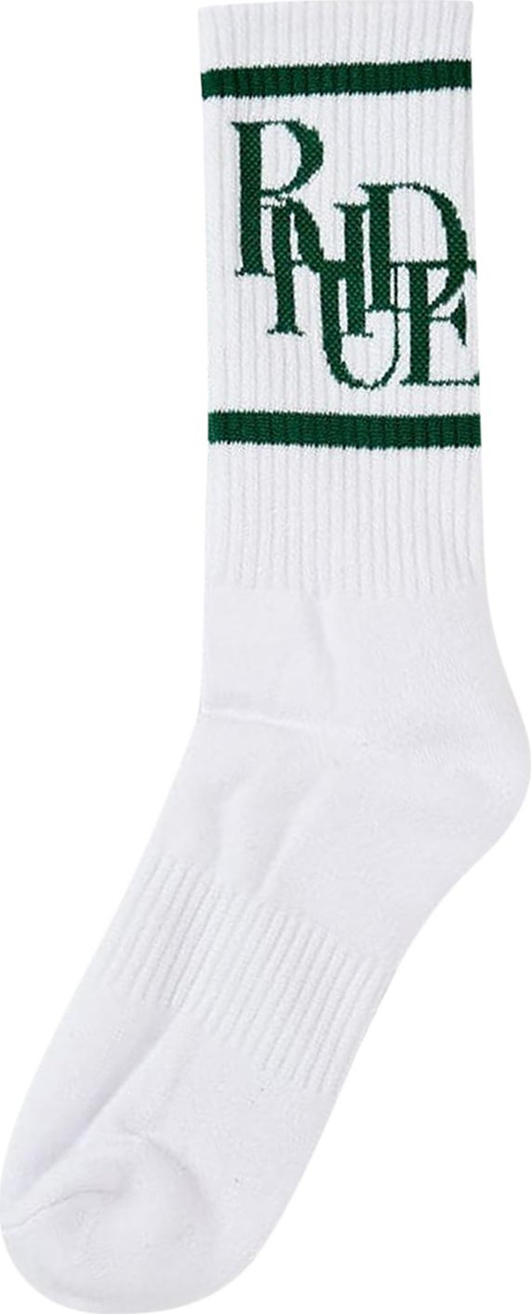 Rhude Scramble Logo Sock 'White/Forest Green'