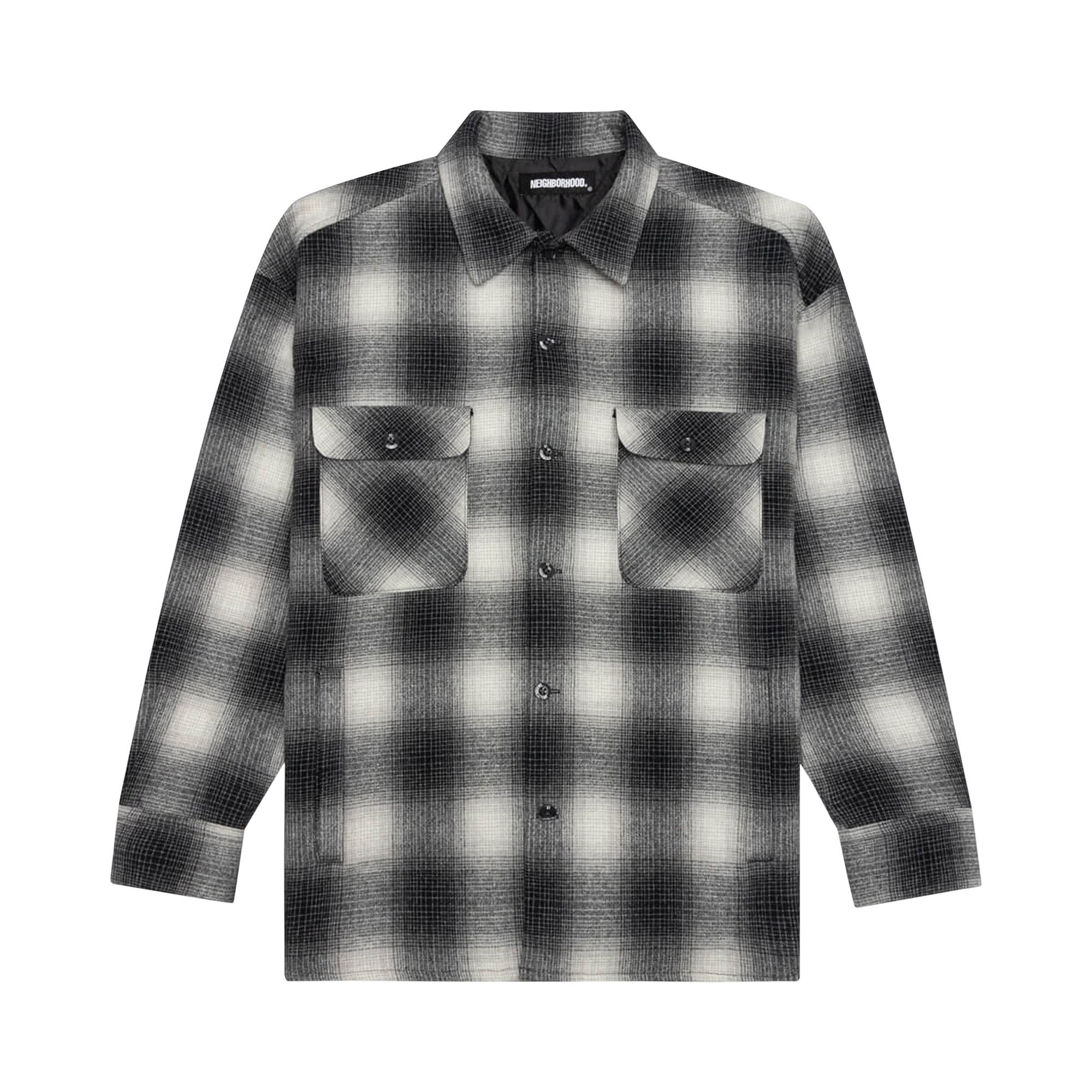 NEIGHBORHOOD　EL BARRIO / W-SHIRT　中綿　白×黒 Buy Neighborhood El Barrio Quilted Shirt 'White' - 212SINH SHM02