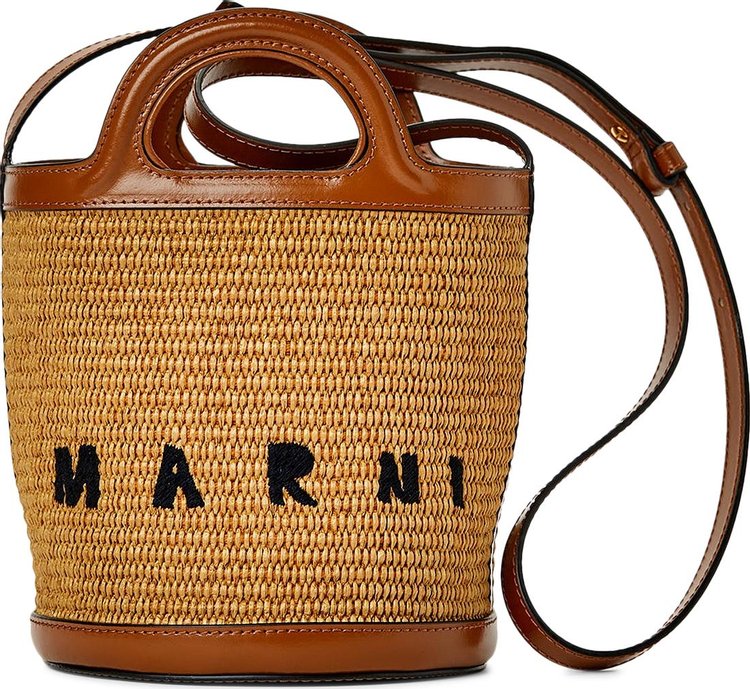 Marni Mini Bucket Bag 'Brown/Raffia'
