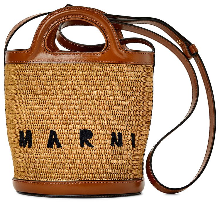 Marni Mini Bucket Bag BrownRaffia