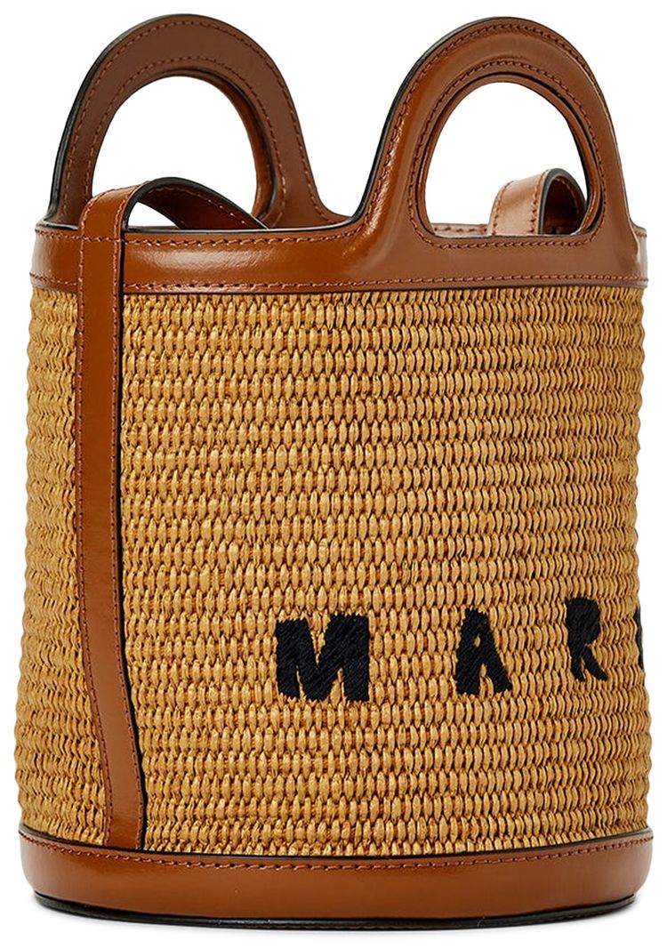 Marni Mini Bucket Bag BrownRaffia
