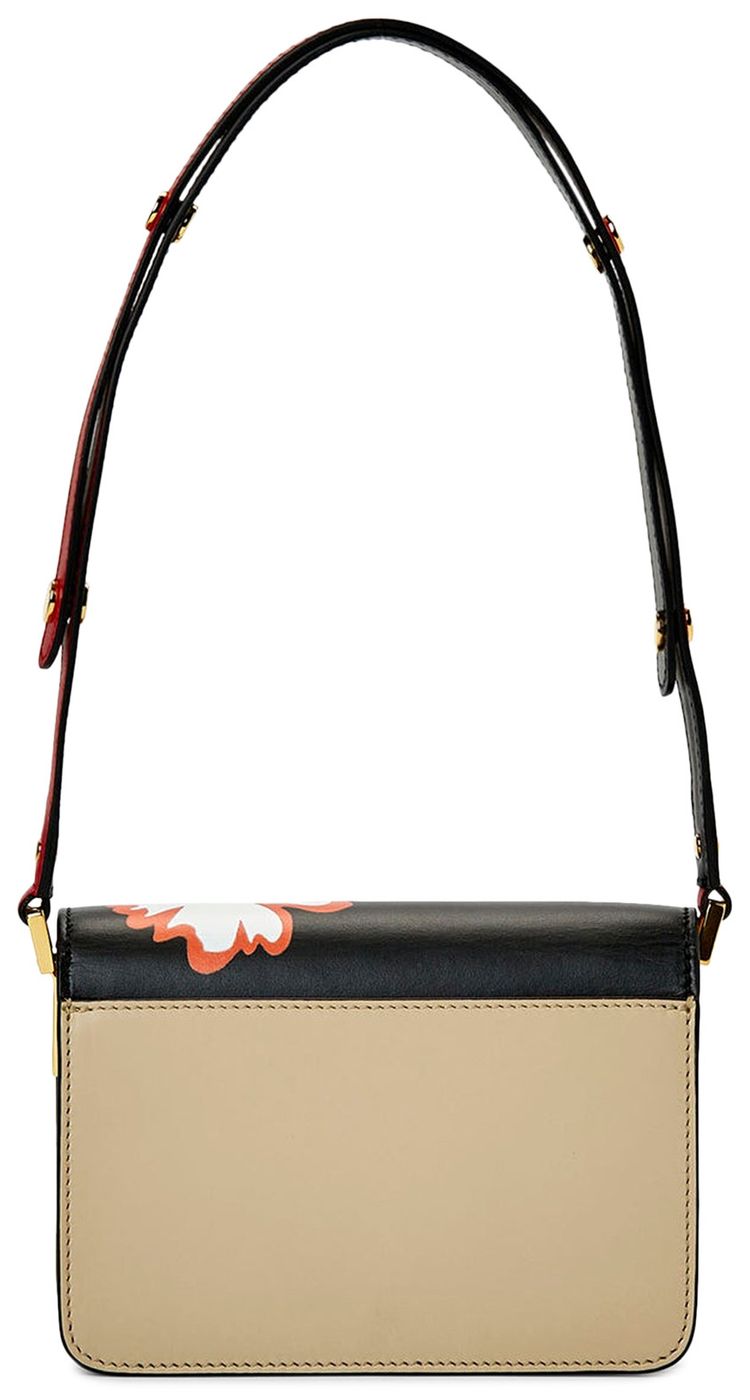 Marni Mini Trunk Bag BlackLight CamelHot Red