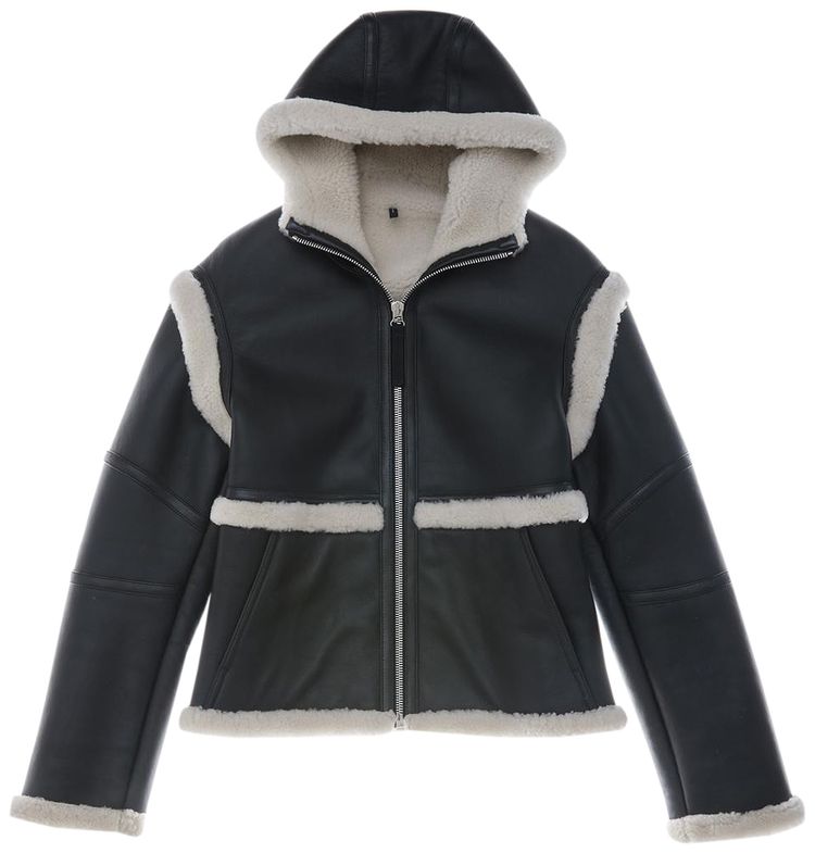 Helmut Lang Aviator Hood Jacket BlackCream