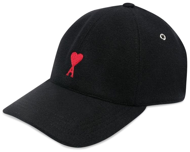 Ami Embroidered Cap Black