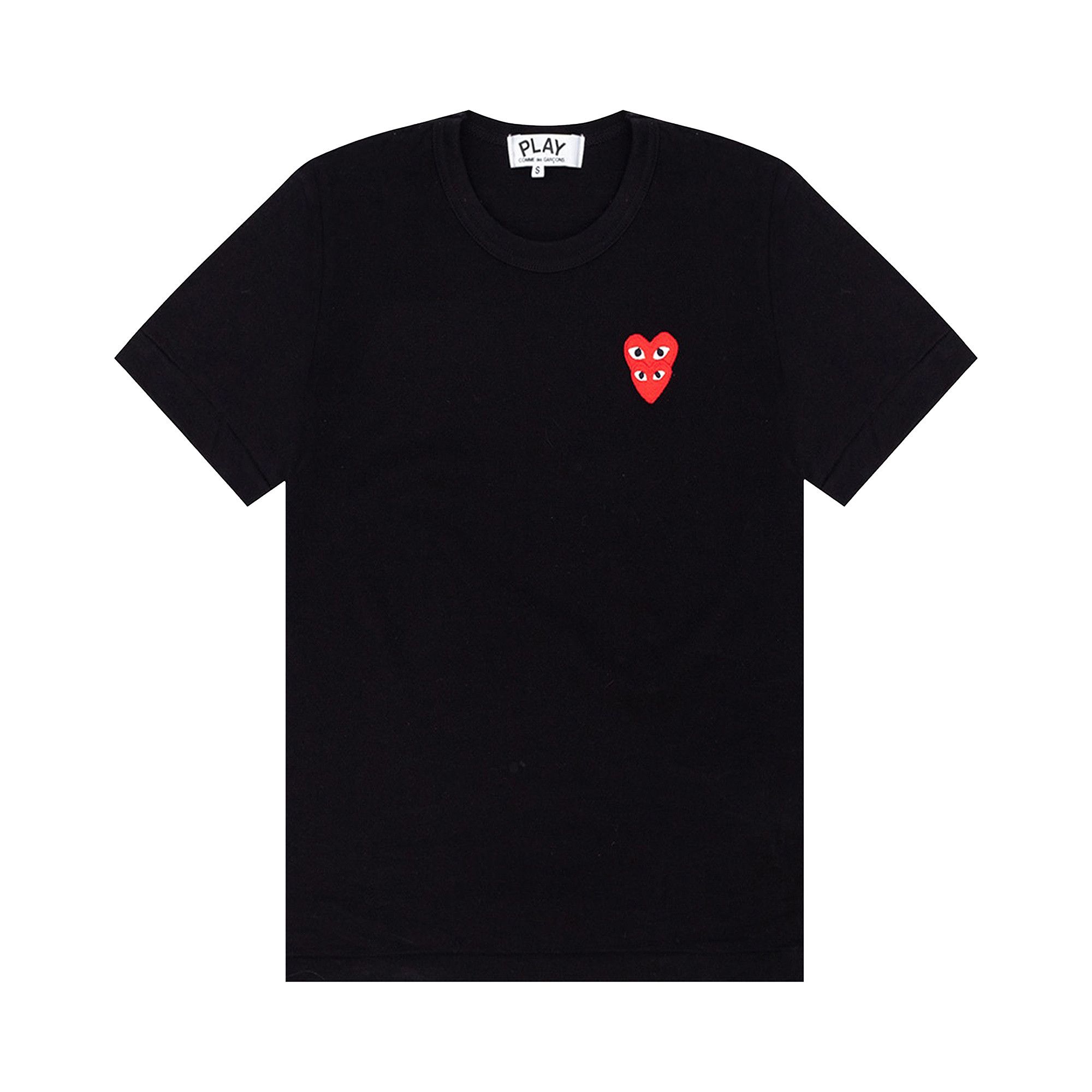 Buy Comme des Garçons PLAY Double Red Heart Tee 'Black' - P1T287 1
